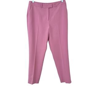 Elie Tahari Stella Straight-Leg Cropped Pants in Carnation Pink US 14